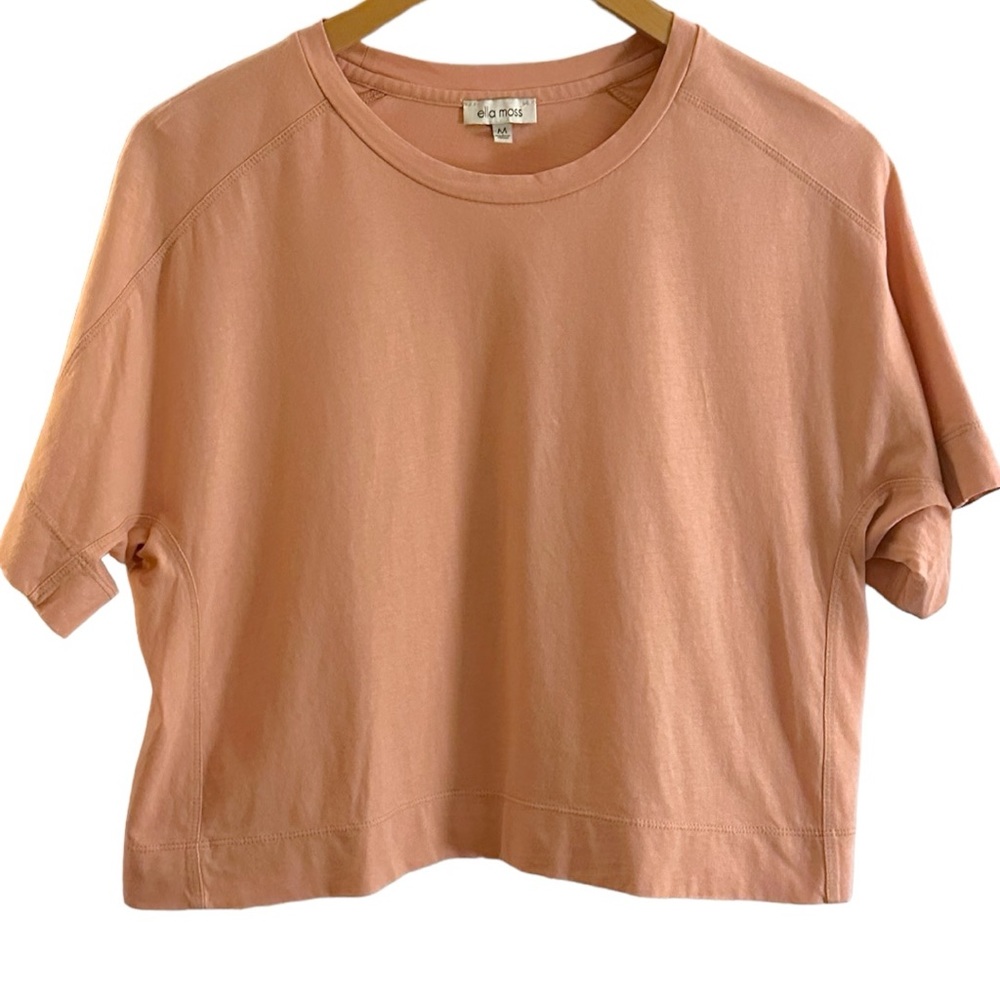 ELLA MOSS Boxy Crop Top Tee in Peach